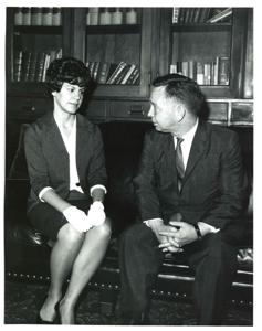Carl Albert with an unidentified woman., 1950-01-01 - 1976-12-31