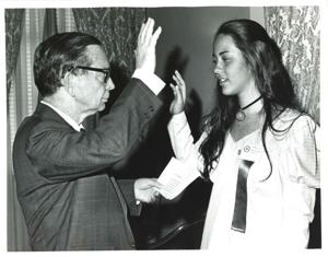 Carl Albert with Alisa Faye Greer and Aldine Mahina Canha. Summer 1972, 1972-01-01 - 1972-12-31