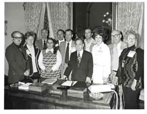 Carl Albert with Patience Latting, mayor of Oklahoma City, Oklahoma. October 18, 1971, 1971-10-18