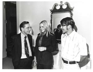 Carl Albert with members of an Oklahoma City Baptist church. August 1976, 1976-08-01