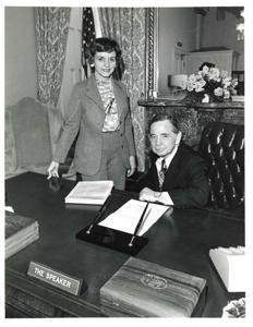 Carl Albert with a couple., 1950-01-01 - 1976-12-31