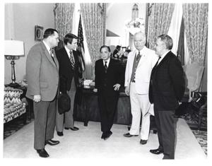 Carl Albert with Jack Wallen, Albert Albertoni, and another unidentified man., 1950-01-01 - 1976-12-31