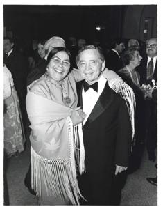 Mary Albert on the dance floor with an unidentified man. American Revolution Bicentennial Ball in Oklahoma. October 2, 1976, 1976-10-02