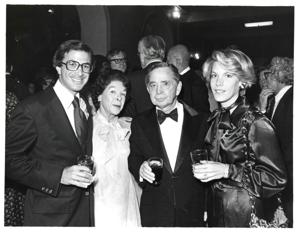 Carl Albert with guests at the American Revolution Bicentennial Ball in Oklahoma. October 2, 1976, 1976-10-02