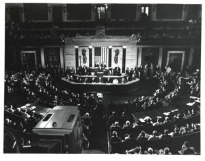 Carl Albert at the American Revolution Bicentennial Ball in Oklahoma. October 2, 1976, 1976-10-02