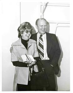 Gerald R. Ford and Carl Albert aboard the Sequoia. July 22, 1975, 1975-07-22