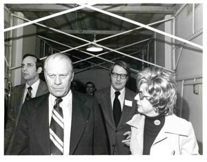 Gerald R. Ford with Malvina Stephenson., 1975-07-22