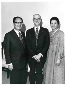 Farewell party for Mr. and Mrs. Dong Jo Kim from Korea., 1970-01-01 - 1976-12-31