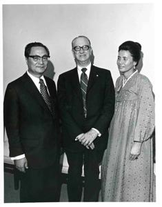 Mr. and Mrs. Dong Jo Kim (Korea) shown with Otto E. Passman., 1970-01-01 - 1976-12-31