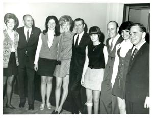 Carl Albert and office staff at a party., 1970-01-01 - 1976-12-31