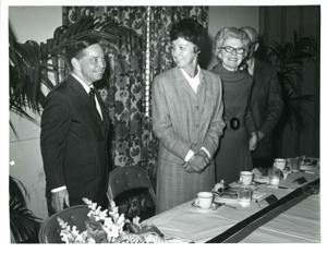 Carl Albert receives a clock from the Cuban Crusade. Cuban Independence Day. May 21, 1973, 1973-05-21