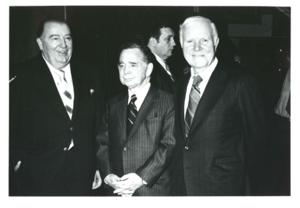 Carl Albert with unidentified men. October 1974, 1974-10-01