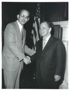Carl Albert with unidentified people., 1950-01-01 - 1976-12-31