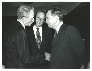 Carl Albert (center) at Good Roads meeting. September 13, 1971, 1971-09-13