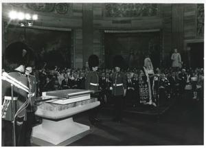 Several people at a ceremony in the Capitol rotunda honoring arrival of the Magna Carta., 1976-06-03