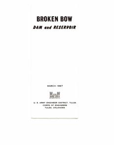Broken Bow Dam And Reservoir: A Project Overview, 1962-01-01 - 1963-12-31