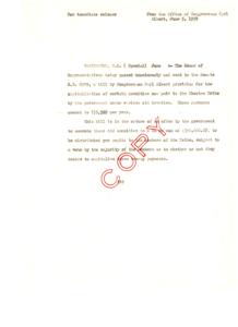 Congressman Carl Albert&#39;s Bill Passes Unanimously in House for Choctaw Tribe Annuity Capitalization, 1950-01-01 - 1950-12-31