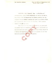 Congressman Carl Albert Introduces Bill for Choctaw Tribe Annuity Capitalization, 1950-01-01 - 1950-12-31
