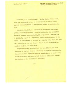 Congressman Carl Albert Introduces Bill for Choctaw Treaty Payments Settlement, 1950-01-01 - 1950-12-31