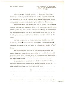Congressman Carl Albert Secures Funding for Choctaw Per Capita Payments, 1951-10-08