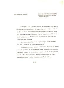 Congressman Albert Announces Passage of Second Supplemental Appropriation Bill for Choctaw Treaty Obligations, 1951-01-01 - 1951-12-31