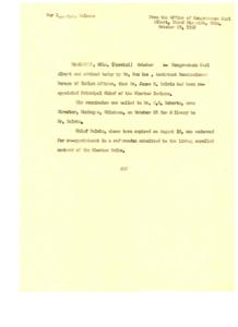 Harry Belvin Appointed Principal Chief of Choctaw Tribe, 1952-10-29
