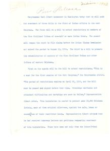 Protecting Indian Rights: Congressman Carl Albert&#39;s Proposed Legislation for 1952, 1956-04-26
