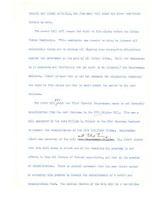 Proposed Legislation for Indian Tribal Rights and Rehabilitation, 1956-01-01 - 1956-12-31
