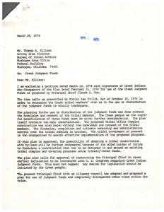 Petition Against Proposed Use of Creek Judgment Funds: Letter to Bureau of Indian Affairs Director, 1973-10-19