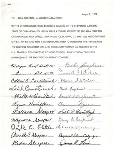 Formal Request for Referendum on P.L. 93-638 Negotiations, 1974-01-01 - 1978-12-31