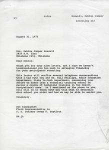 Assistance with Schooling Financing for Health Occupational Training, 1973-08-21