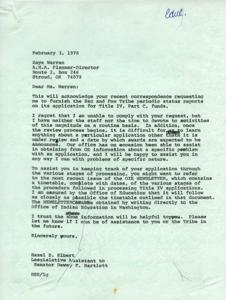 Title: Assistance Request for Sac and Fox Tribe&#39;s Title IV Part C Application, 1978-01-24