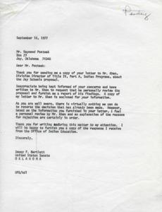 Concerns Regarding Title IV, Part A Proposal for Jay Schools, 1977-09-09