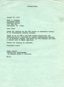 Concerns Regarding Legislative Coordination and Clearance in the Cherokee Nation, 1978-06-14