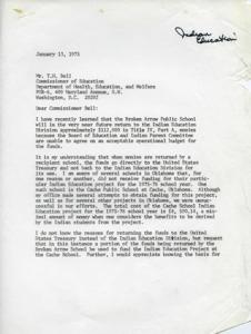 Concerns Over Returned Education Funds: A Call for Action, 1975-01-13