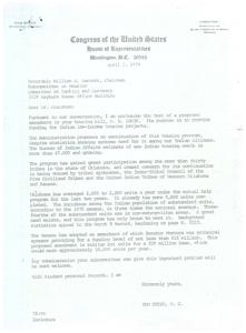 ["Tom Steed, a member of the House of Representatives from Oklahoma, is proposing an amendment to a housing bill in order to provide funding for Indian low-income housing projects. He highlights the great need for this program among the Indian population in Oklahoma, citing statistics and support from tribal organizations. Steed is urging the subcommittee on Housing to consider and support this important issue."]