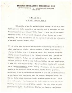 Analysis of S.1017: Impact on Indian Education Funding, 1975-01-01 - 1975-12-31