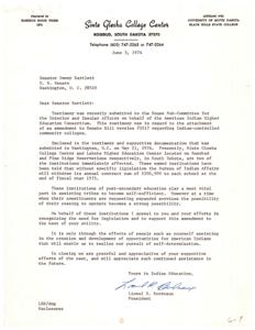 Appeal for Legislation Supporting Indian-Controlled Community Colleges, 1974-05-21