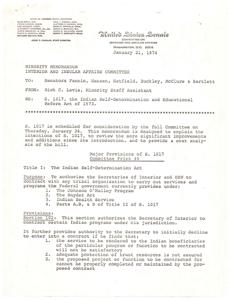 Analysis of S. 1017: The Indian Self-Determination and Educational Reform Act of 1973, 1974-01-21