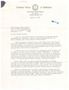 Concerns Regarding Housing and Health in the Seminole Nation of Oklahoma, 1975-08-16