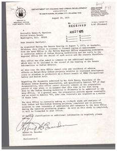 Audit Request and Indian Housing Authorities: Correspondence with Senator Bartlett, 1975-03-27