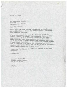 Addressing Housing Needs for Comanche Indians in Oklahoma, 1975-12-16