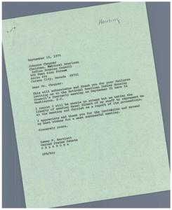 Invitation to National American Indian Housing Council&#39;s Quarterly Meeting, 1978-09-15