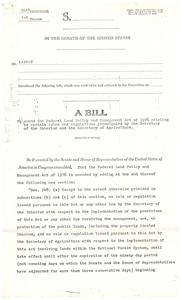 Proposed Amendment to the Federal Land Policy and Management Act of 1976, 1976-01-01 - 1976-12-31
