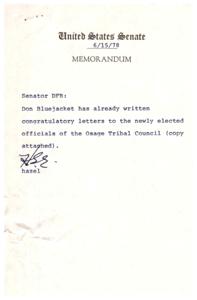 Correspondence and Legal Complications Regarding Jurisdiction on Osage Tribal Land, 1978-06-09