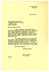 Letter from a Texas Minister Working with Indian People in Anadasko Church, 1966-01-01 - 1966-12-31