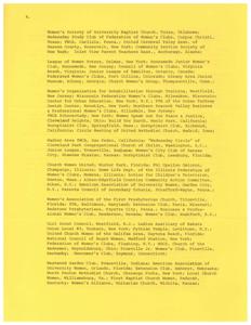 List of Prominent Women&#39;s Organizations Across North America, 1967-01-01 - 1969-12-31