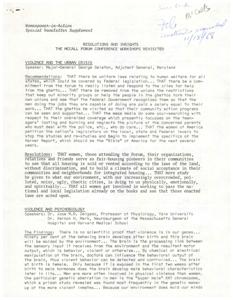 Insights and Resolutions: A Comprehensive Review of the McCall Forum Conference Workshops on Urban Crisis and Violence, 1967-01-01 - 1969-12-31