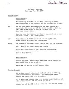 ["The Absentee-Shawnee Housing Authority is breaking ground on a new development, and Americans for Indian Opportunity sends their congratulations. They regret not being able to attend the ceremony, but extend their greetings to all those who are."]