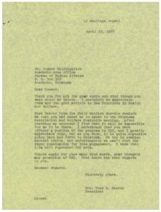 Correspondence Regarding the Oklahomans for Indian Opportunity Organization, 1967-04-05